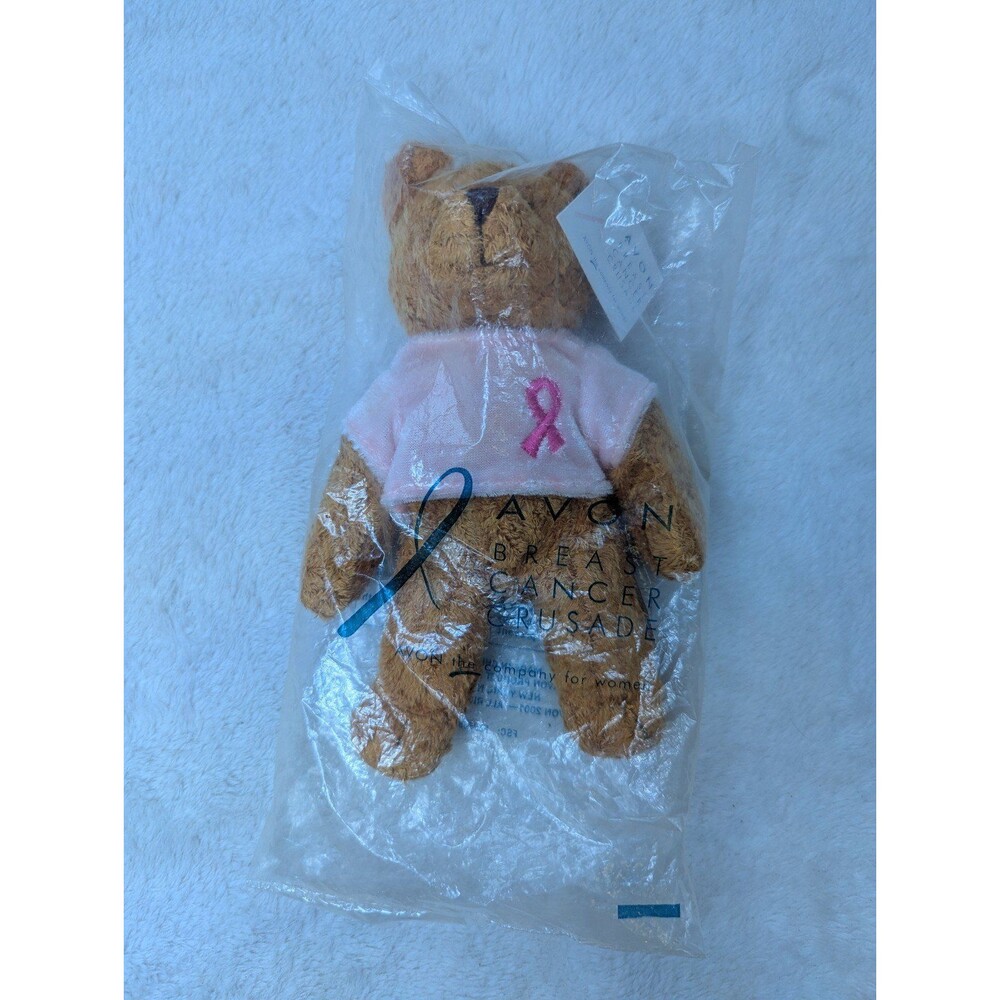 Avon Breast Cancer Crusade Teddy Bear Plush Pink Shirt